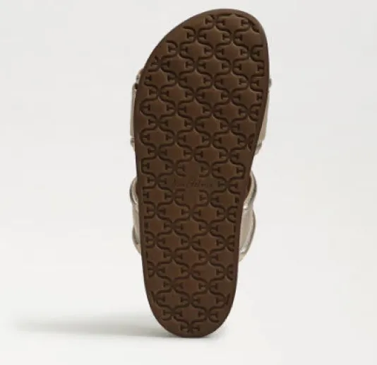 The Dual Band Footbed Sandal in Gold