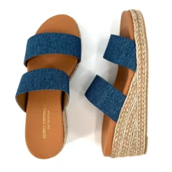 The Elastic 2 Band Espadrille in Denim