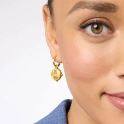 The Honeybee Hoop and Charm in Clear Crystal