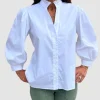 The Poplin Top in White