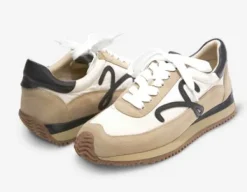 The Retro Lace Sneaker in Beige Multi
