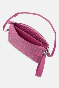 The Woven Crossbody in Hot Pink