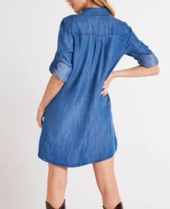 The A-Line Shirt Dress in Denim