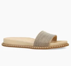 The Ball Chain Slide on Footbed Sole in Gold