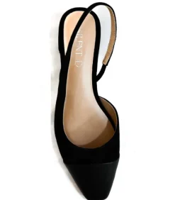 The Cap Toe Slingback Pump in Black