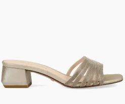 The Chain Slide Sandal in Platinum