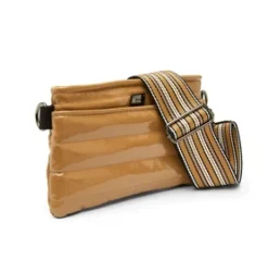 The Crossbody Bum Bag in Camel Patent