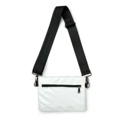 The Diagonal Bum Bag 2.0 Crossbody in White Patent