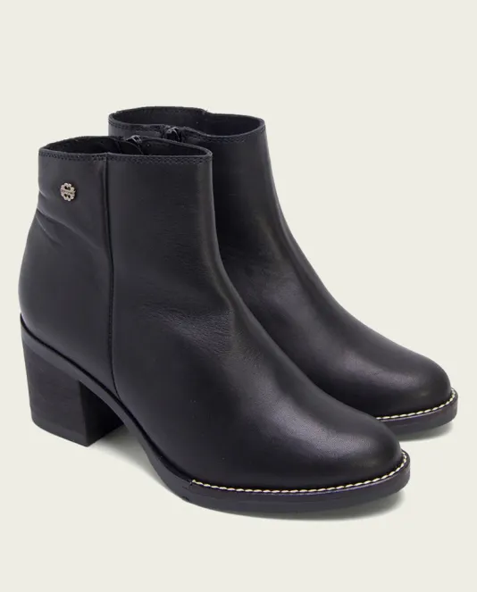 The Inside Zip Ankle Bootie in Black
