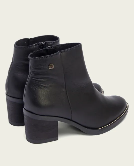 The Inside Zip Ankle Bootie in Black