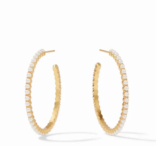 The Medium Juliet Hoop in Gold Pearl