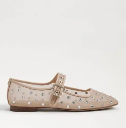 The Mesh with Crystals Maryjane Ballet in Pink