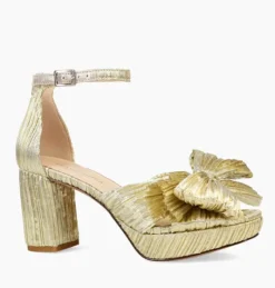 The Platform Bow Sandal in Gold