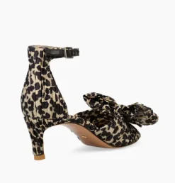 The Pleated Bow Sandal in Leopard