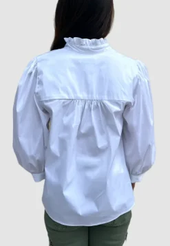 The Poplin Top in White