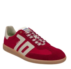 The Retro Soccer Lace Sneaker in Red