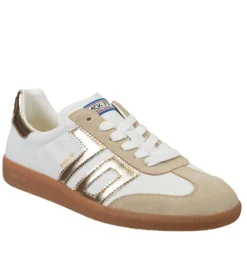 The Retro Soccer Lace Sneaker in Beige