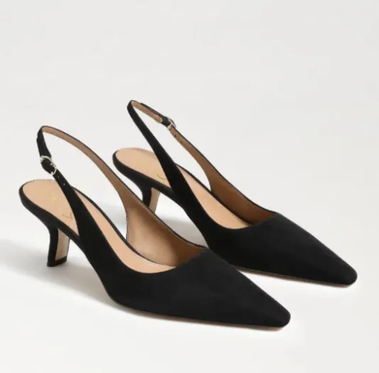 The Sling Back Pointed Pump in Black