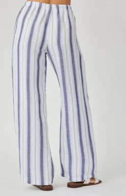 The Stripe Wide Leg in White Blue
