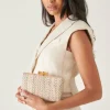 The Tweed Clutch in Bone Multi