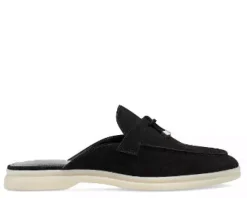 The Unlined Gum Sole Loafer Mule in Black