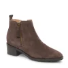 The Waterproof Side Zip Ankle Bootie in Brown